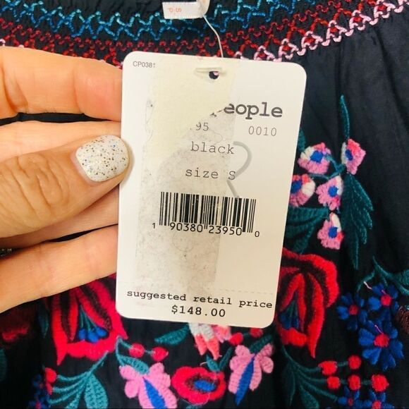 Free People Black Floral Embroidered Dress NWT! - Picture 8 of 15
